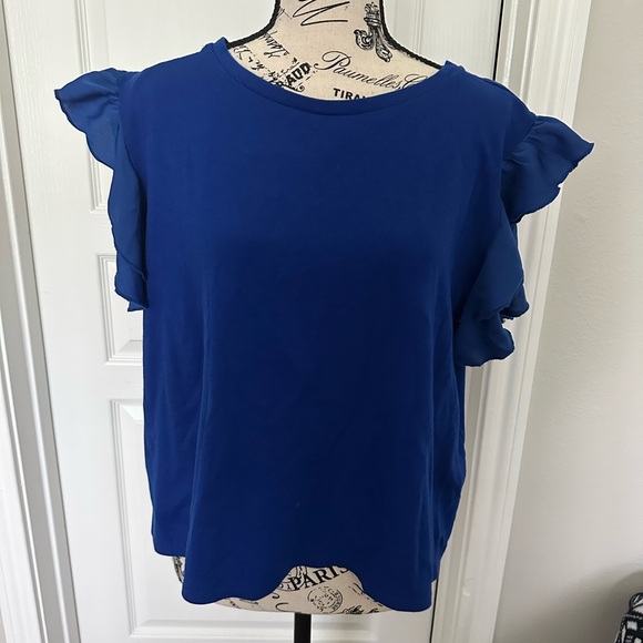 CeCe Ruffled Flutter Sleeve Blouses - Picture 2 of 2